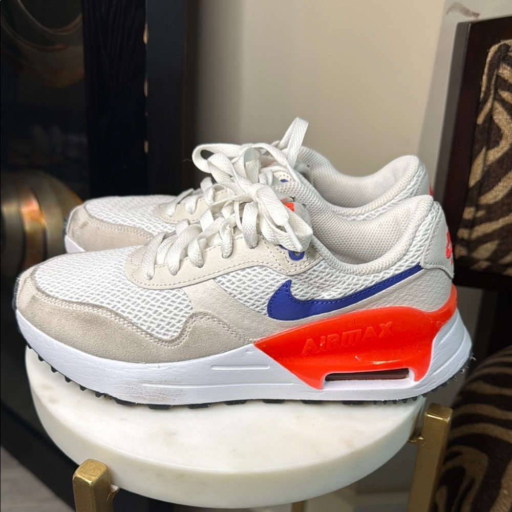Nike Air Max White and Orange Sneakers